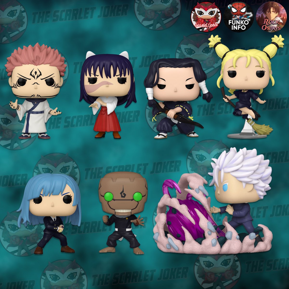 ScarletJokerTWT's tweet photo. ICYMI: First looks at the new Jujutsu Kaisen Funko Pops, including the Gojo Hollow Purple Deluxe and Itadori &amp; Todo VS Hanami Moment Deluxe!
Will you be picking any of these up?
#Funko #FunkoPop #JujutsuKaisen #JJK https://t.co/Mbr9UZsTZE