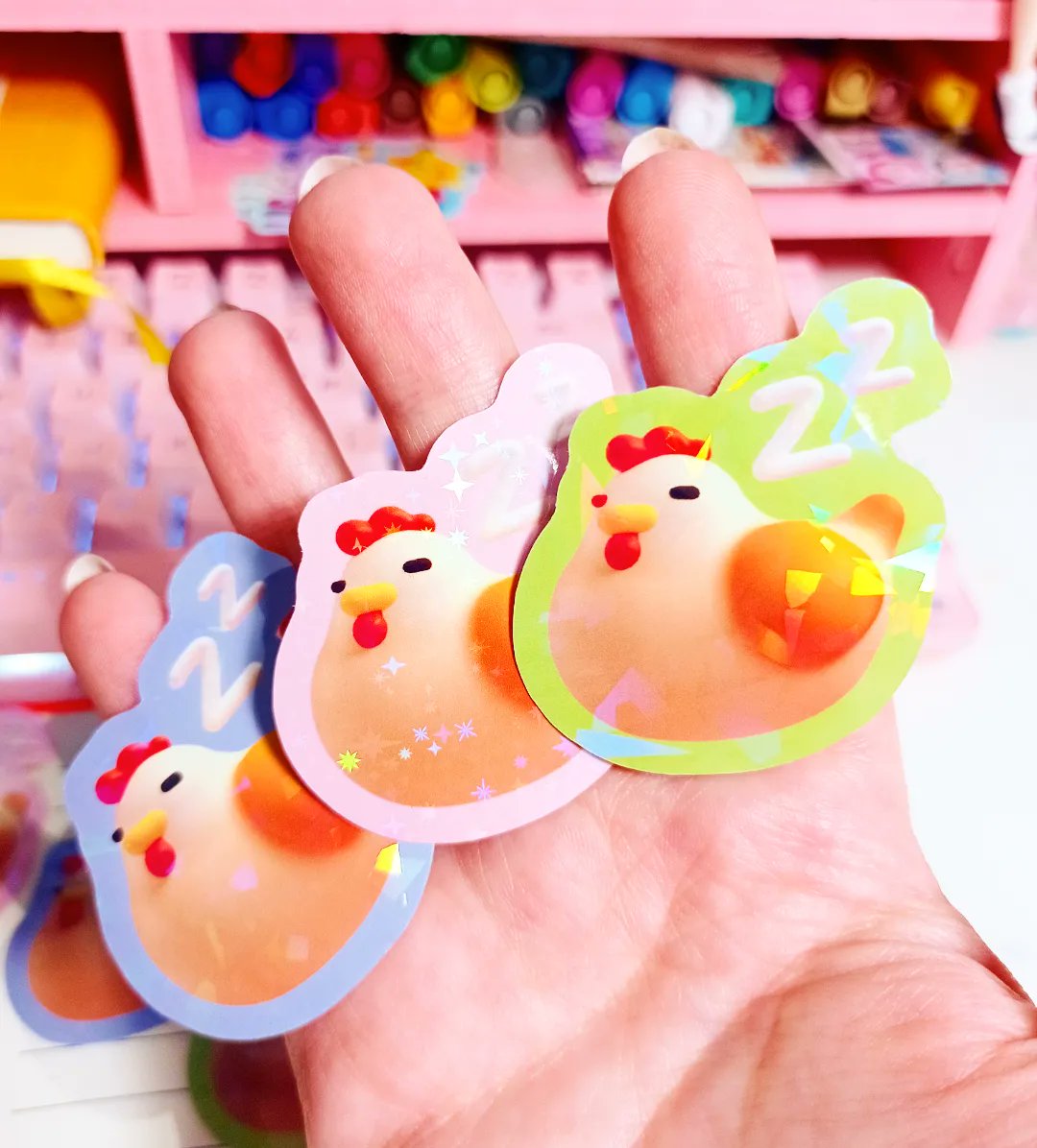 SimiouxSculpt's tweet image. Sleepy chickenz stickers 🐔💤
Next: 🐄 

#stickers #sticker #handmadestickers #chicken #3dsculpting #3dmodel #womp3d #animalstickers #stardewvalley #harvestmoon