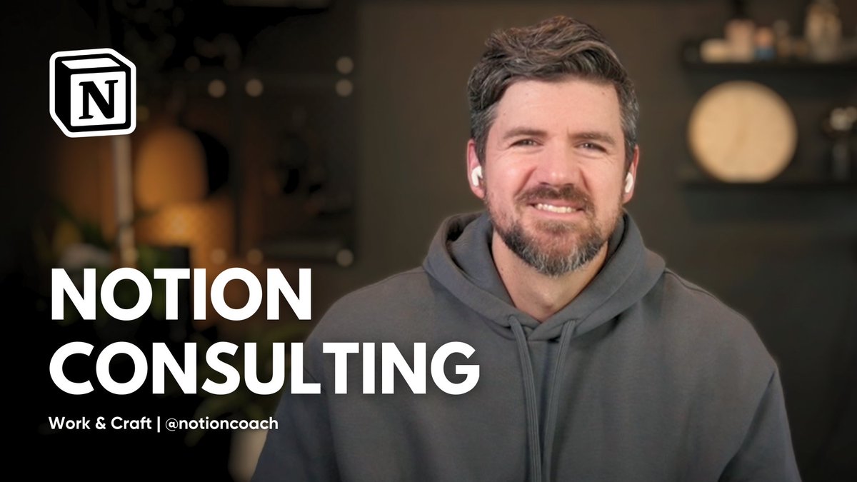 NotionCoach's tweet image. Six secrets to building a successful @NotionHQ consulting business, in twelve minutes. 👇🏼
youtube.com/watch?v=hJLVTM…