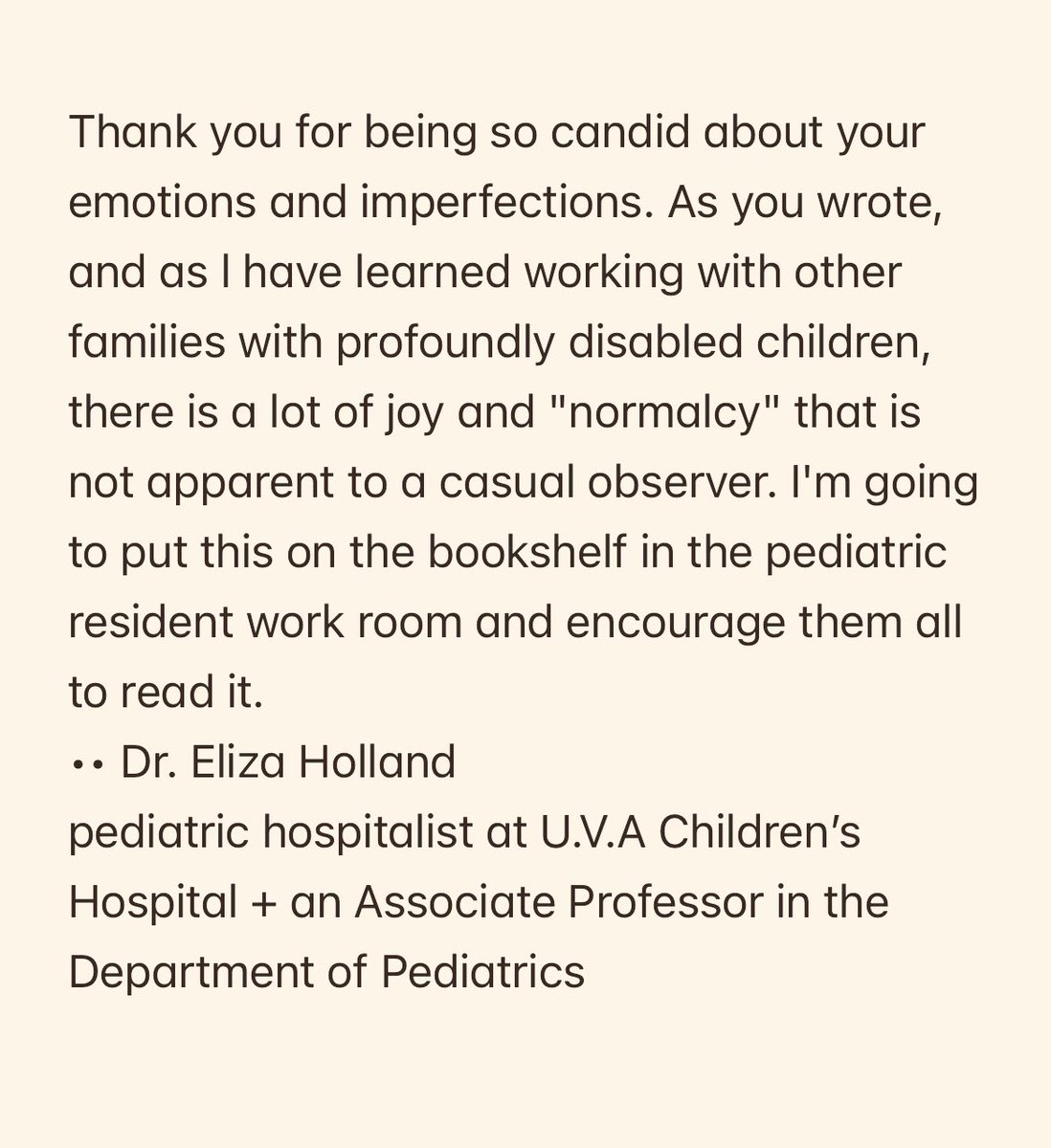 Doctors are reading my micro-memoir and I am hearing from them. #disability #cerebralpalsy #death #joy #pediatrics