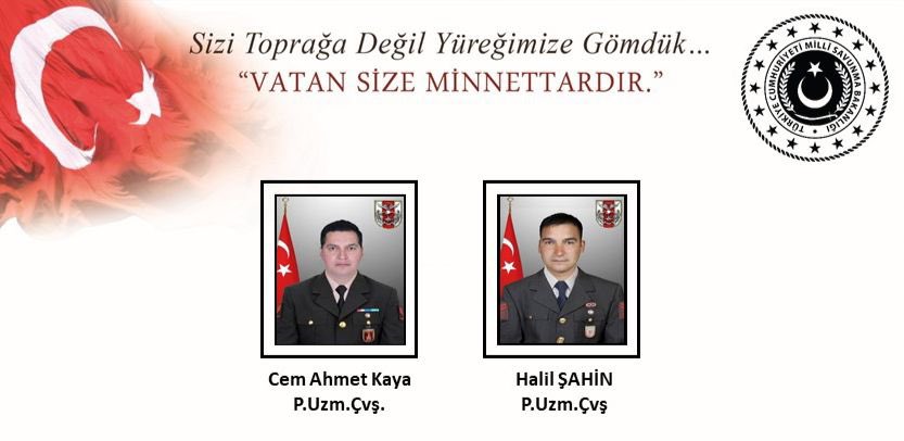 SehitlerimGazim's tweet photo. 🇹🇷 P. Uzm. Çvş Cem Ahmet Kaya
🇹🇷 P. Uzm. Çvş. Halil Şahin

Ruhlarınız şad olsun aziz kahramanlar. https://t.co/6mYmTzZHIu