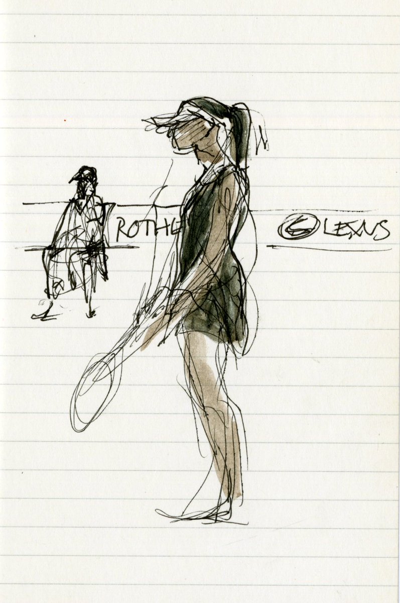 sketches from 2023 Rothesay #Tennis, Nottingham.  There again tomorrow. Plan to draw top players whilst watching live tennis. These players are <a href="/ArthurFery/">FeryArthurDarocha</a>, @HeatherWatson looking forward to it.