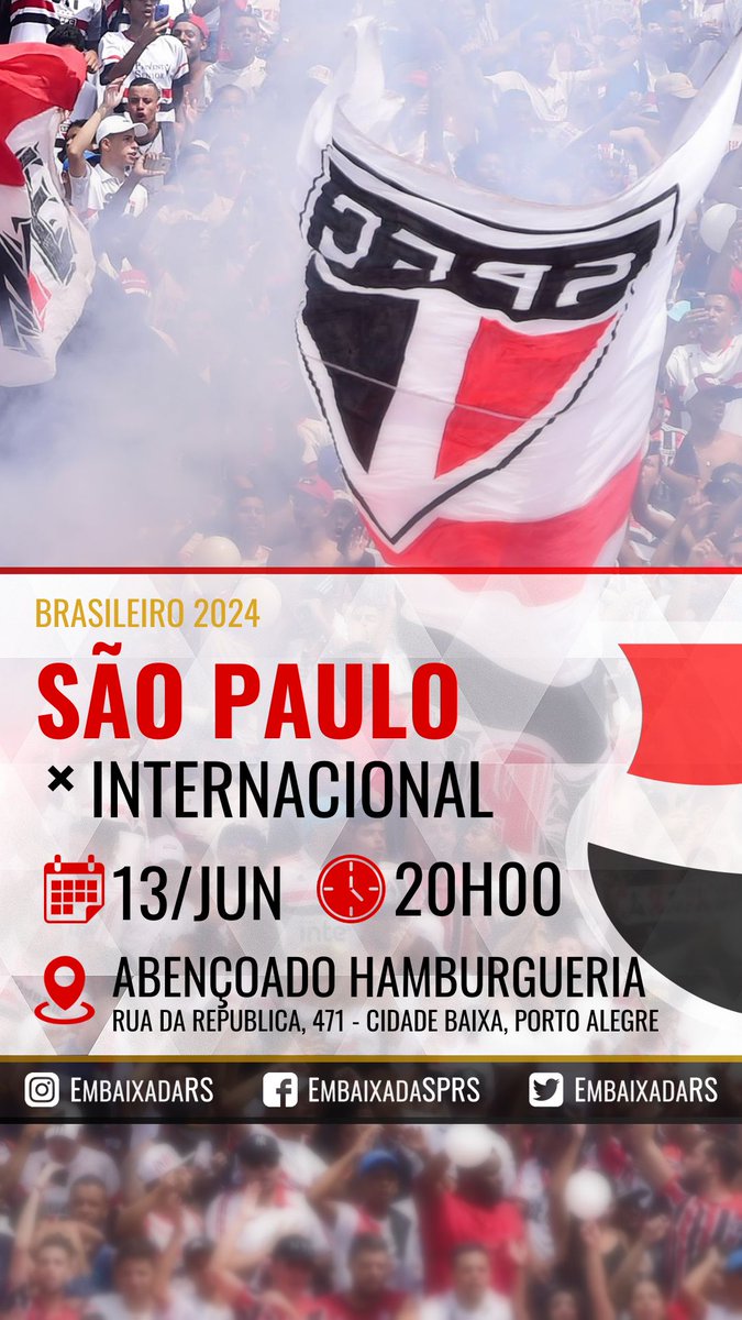 EmbaixadaRS's tweet photo. PREPARADOS PARA VOLTAR AOS TRABALHOS? 🤝
Após a nossa pausa obrigatória, essa semana voltaremos a nos reunir para acompanhar mais um desafio do nosso Tricolor pelo Brasileirão, e que jogo hein?! Promete muita emoção! E aí, bora?! #VemPraEmbaixada #EmbaixadaRS #PortoAlegre https://t.co/umFmHmchWh