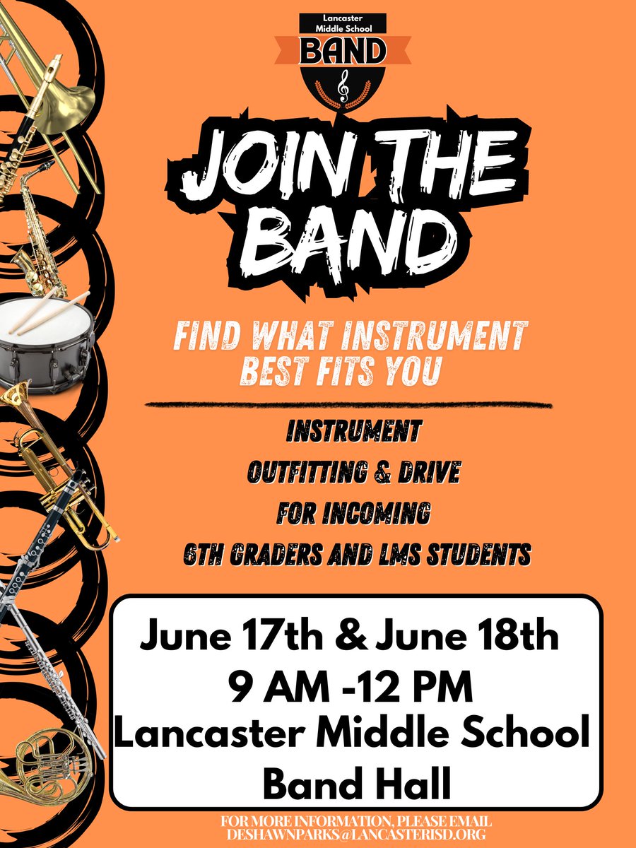 LISDMiddle's tweet image. Interested in joining the LMS Tiger Band? 🐅🎷🥁