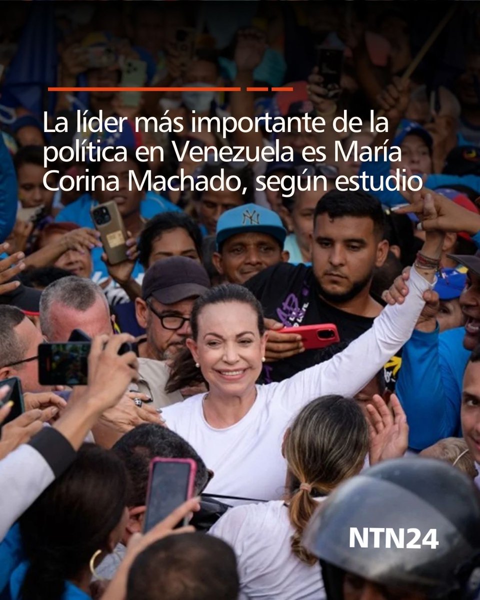 NTN24ve's tweet photo. La líder más importante de la política en Venezuela es María Corina Machado, según estudio 👉https://t.co/LNEl9SgDcr https://t.co/5iRD1BQwrd