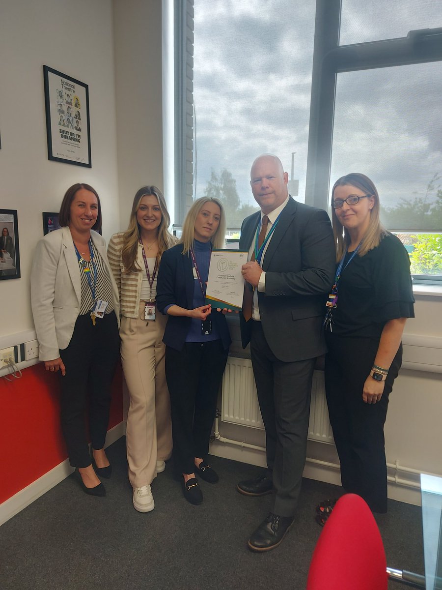 ShelfieldCA's tweet photo. We were delighted to be presented with The Sandwell Wellbeing Charter Mark today. Thanks goes to our amazing safeguarding team and to Laura and Katie for their amazing support and guidance. https://t.co/yYZZuy1zUt