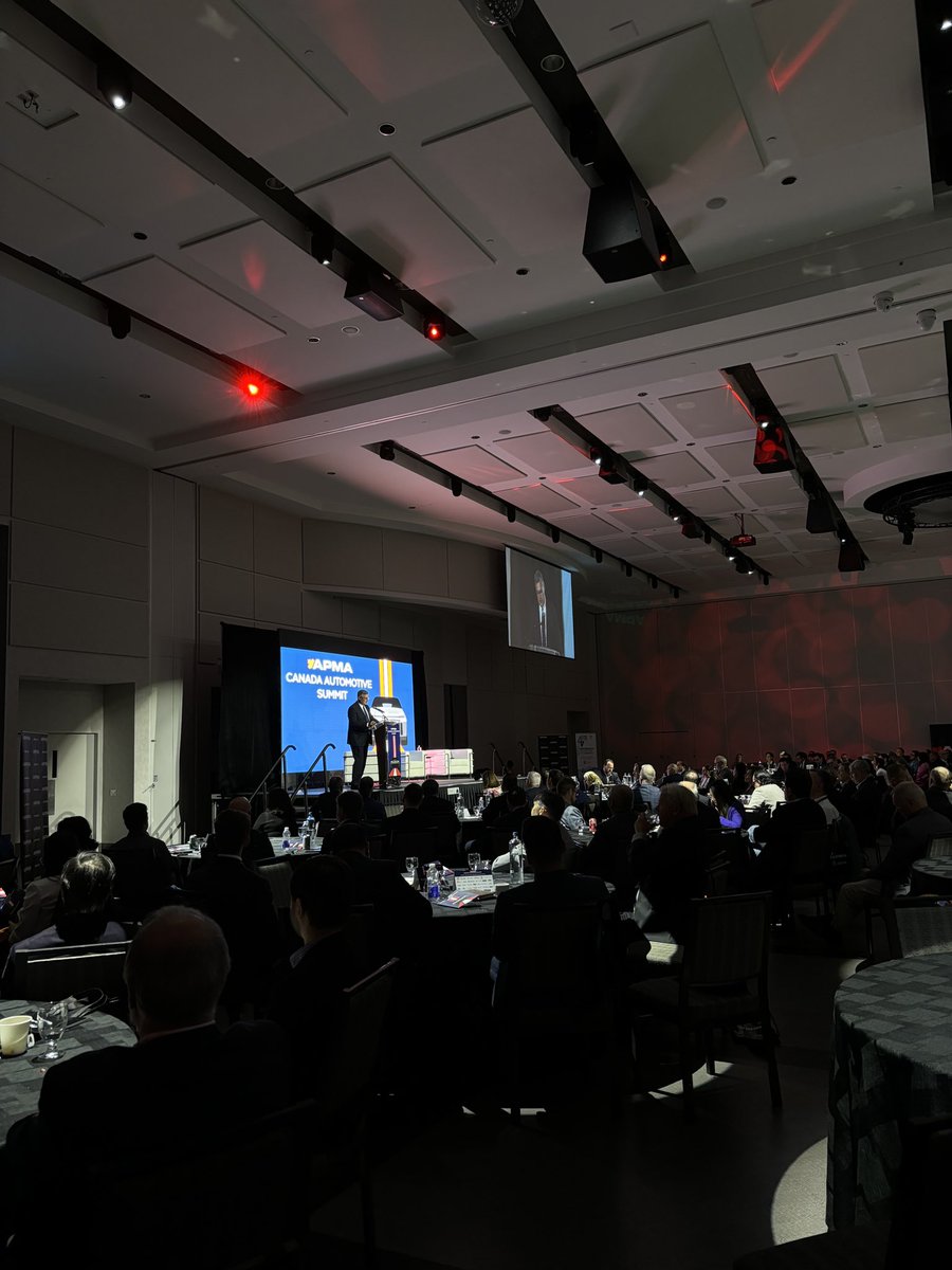 APMACanada's tweet photo. On stage now: President and CEO of @HondaCanada, Jean Marc Leclerc, talks Honda's massive $15 billion investment (largest auto investment in Canadian history!) + the challenges and opportunities within the EV ecosystem. #APMASummit https://t.co/IShfjZpiv8