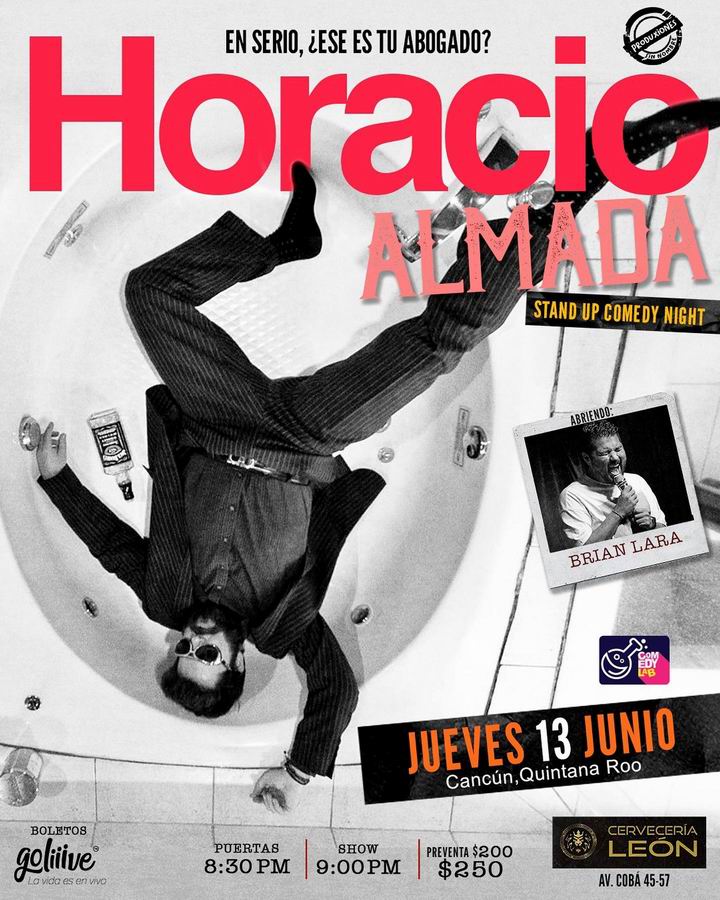 🎤 Noche de standup - Horacio Almada

📆 Jueves 13 de Junio

⌚ 9:00 PM

📍 Cervecería León facebook.com/profile.php?id…

❗ Horacio Almada  <a href="/Horacioalmada/">🧔🏽‍♂️ El Tío de América 🗺️</a> 

🎫 Venta de boletos : goliiive.com/horacio-almada…

💸 $ 250