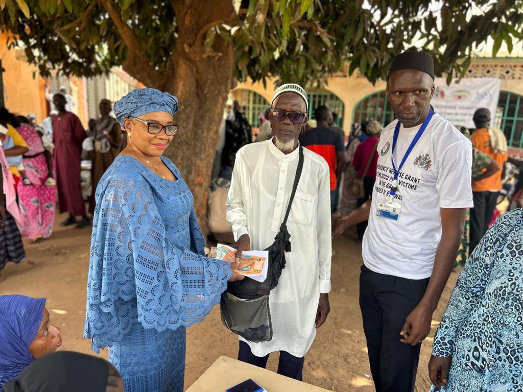 With support from <a href="/ecowas_cedeao/">Ecowas - Cedeao</a> we are delivering the 2nd round of cash transfers to 2022 flood victims in The Gambia , each of the 3,140 households will receive D3195.00. The  payments were witnessed by: Madam Miatta Lily French, <a href="/ecowas_cedeao/">Ecowas - Cedeao</a> Rep. Deputy Perm. Se <a href="/OVP_gm/">Office of The Vice President - The Gambia</a>.