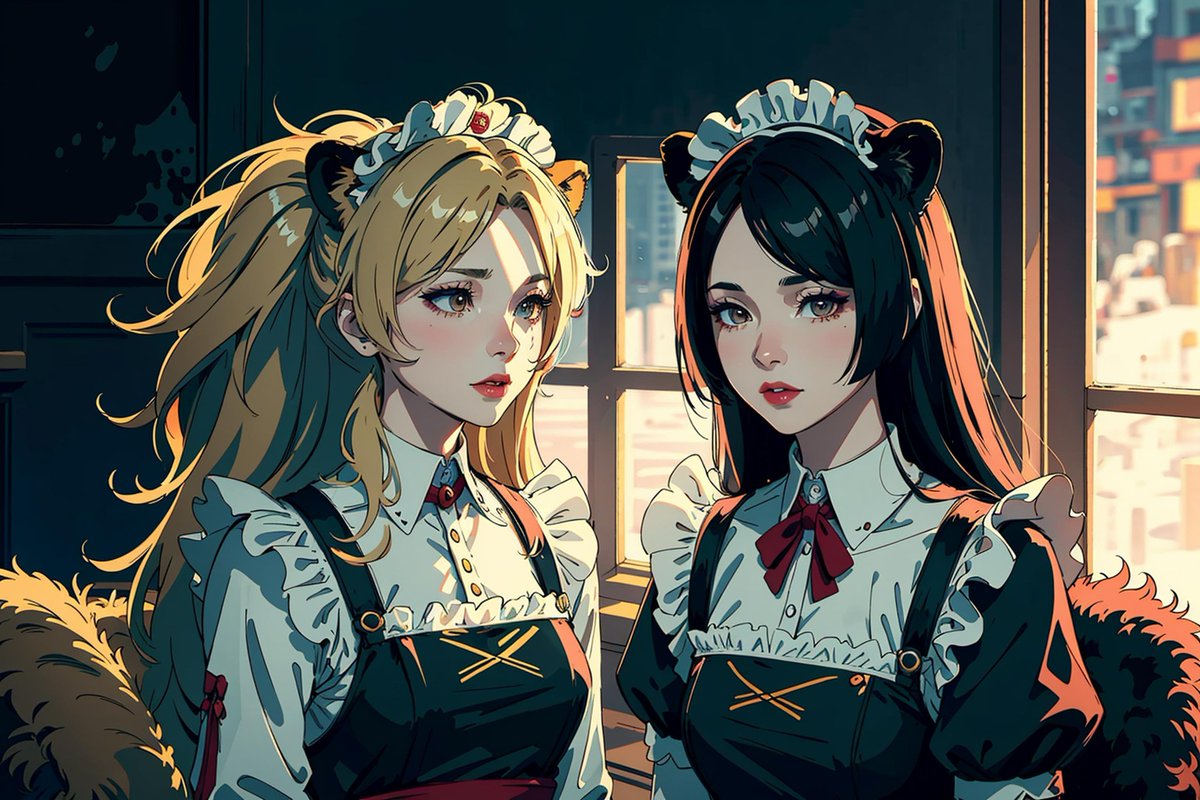 Moko1234559's tweet photo. The Lion Maids, part 2
#maids #liongirls #AIArtwork #aiartgallery #AIart  #aiartlove #aigeneratedimages #AIartist #AIArtistCommunity #magicai #aiartcommuity #aiartcreator #aigirls #aiartsociety #aidrawing #aiartdrawing https://t.co/DlmpbKSHLl