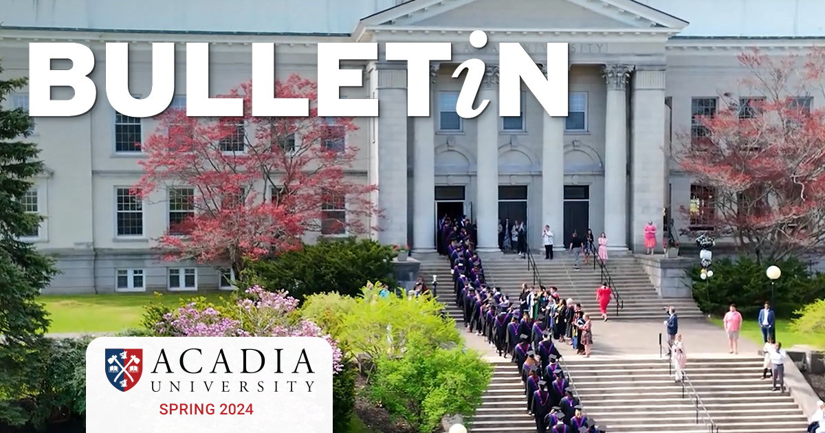 acadia_alumni's tweet photo. Hot off the (digital) press—the spring 2024 edition of your Acadia Alumni Bulletin! We’ll share a few highlights over the next week, but you can dive into the full magazine at https://t.co/oiKLe48bBW. @acadiau #AcadiaBulletin #AcadiaUniversity https://t.co/olBwOtNOEk
