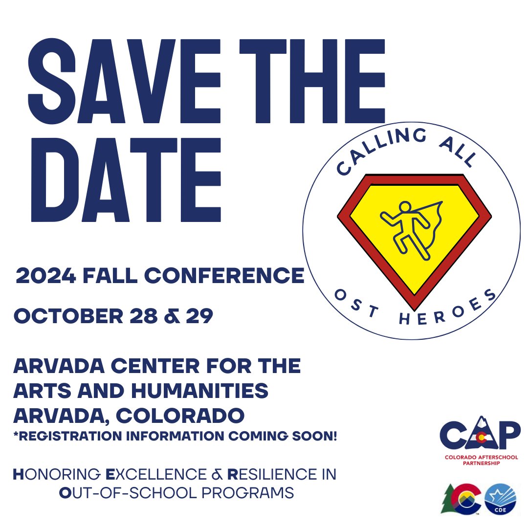 jchavezOST's tweet photo. Save the Date for the 3rd Annual Out-of-School Time Fall Conference! @COAfterschool @codepted https://t.co/Qd36SKw5kW