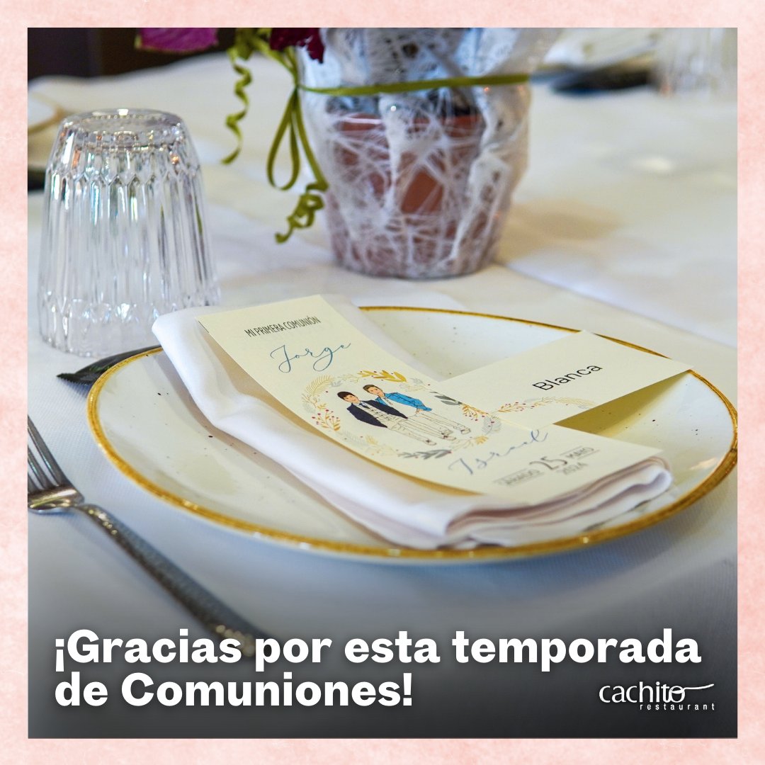 RestCachito's tweet photo. Estamos agradecidos por habernos elegido un año más para celebrar las comuniones de vuestros/as pequeños/as.

Nos encanta formar parte de vuestras celebraciones y ayudaros a hacer que sea un día inolvidable.

👉 Reservas: https://t.co/UZnJPlgOKN

#4familiacachito #comuniones2024 https://t.co/ks5cVU9X7A
