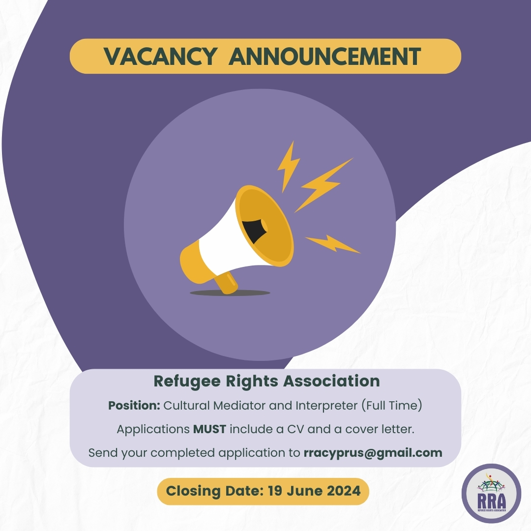 Münhal Duyurusu - Kültürel Arabulucu ve Tercüman (Tam Zamanlı)
> Başvuru Kapanış Tarihi: 19 Haziran 2024
> Detaylar: mhdkibris.com/tr/munhal-sac
Vacancy Announcement - Cultural Mediator and Interpreter (Full Time)
> Closing Date: 19 June 2024
> Details: mhdkibris.com/en/vacancy-ann…