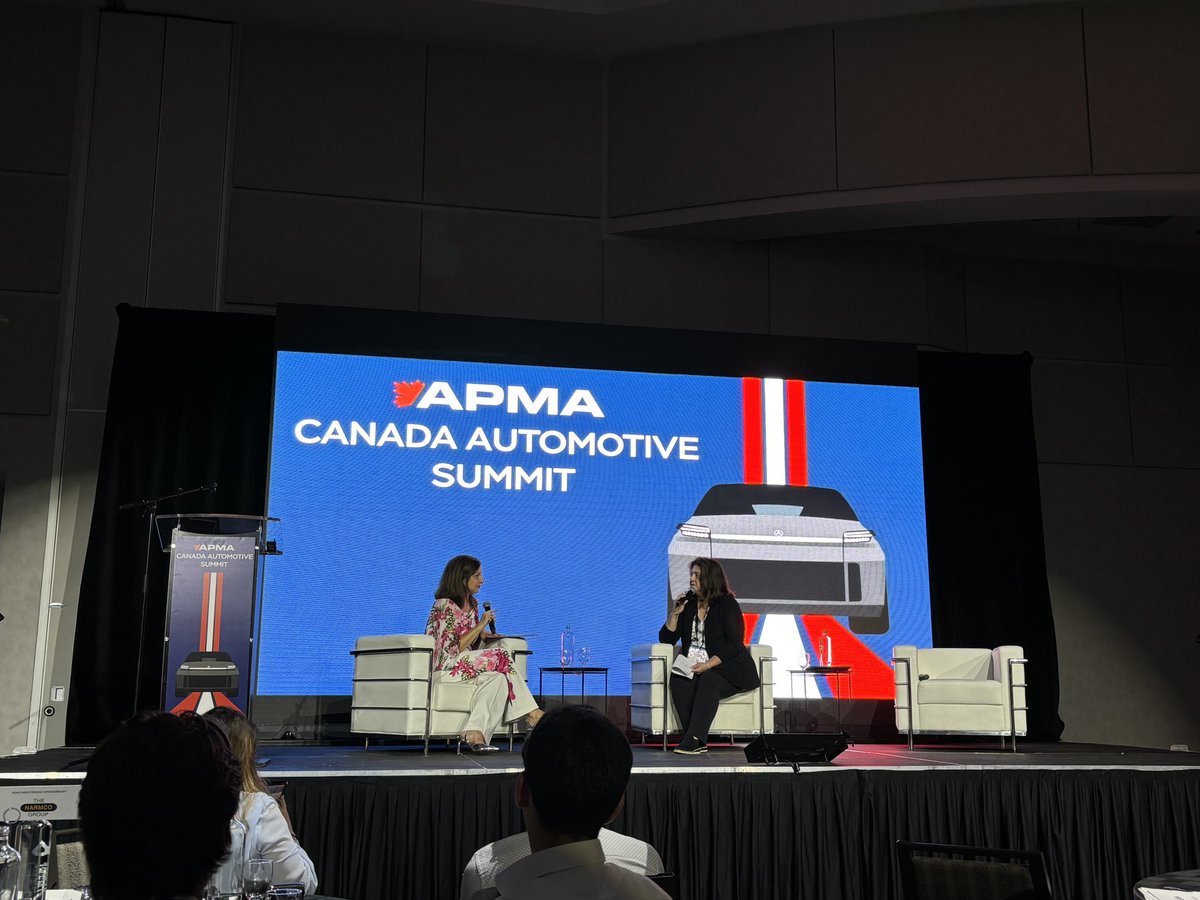 APMACanada's tweet photo. Thank you to TrueAuto, a division of @TrueCommerce, for being #APMASummit ‘s Gold Partner!
TrueAuto’s Pat Mariles is on stage for a mini fireside chat about the future of the auto workforce and how to simplify your supply chain operations. https://t.co/RbRqlrqtC5