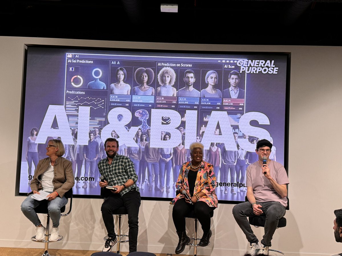 Steph Wright 🇪🇺🏴 (@elmosmoe) on Twitter photo “AI is just a reflection of us as humans”- <a href="/tomhewitson/">Tom Hewitson has jumped ship</a> from General Purpose at a great discussion about AI and Bias as part of <a href="/LDNTechWeek/">London Tech Week</a>. Particularly liked his tip to ask ChatGPT to self evaluate its biases. “AI is just a reflection of us as humans”- <a href="/tomhewitson/">Tom Hewitson has jumped ship</a> from General Purpose at a great discussion about AI and Bias as part of <a href="/LDNTechWeek/">London Tech Week</a>. Particularly liked his tip to ask ChatGPT to self evaluate its biases.