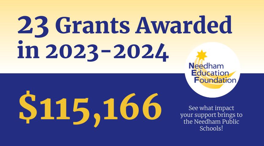 The NEF is proud to have supported the Needham schools with 23 grants &amp; over $115K in the 23-24 school year! Learn more about the grants in this video: youtu.be/UOX7TWURoTY
A huge thank you to the grant recipients &amp; our donors for making this year's grants possible!
#NEFgives