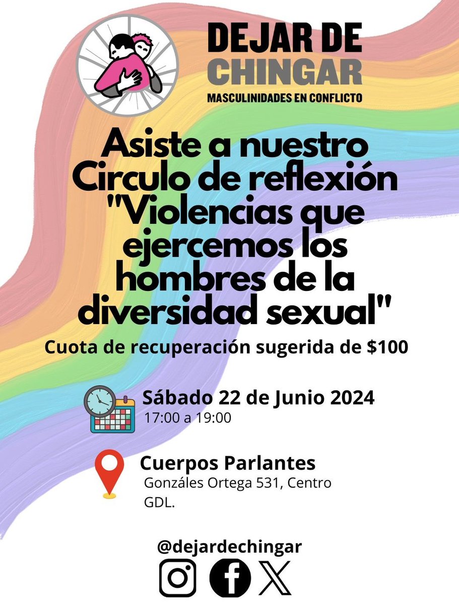 DejarDeChingar's tweet photo. Te invitamos a nuestra próxima sesión VACA (VAtos haciéndose CArgo de sus violencias machistas) para hombres de la diversidad sexual.

Sábado 22 de Junio de 2024 en Cuerpos Parlantes

https://t.co/yA9zE62916 https://t.co/8KcZ1K2pHh