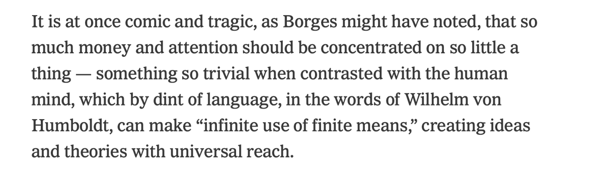 kunktation's tweet photo. I like it that one of Chomsky's last sustained public statements was about what a wasteful, poor and pretentious rival to human language is ChatGTP etc. https://t.co/rjXSB4CnZl
