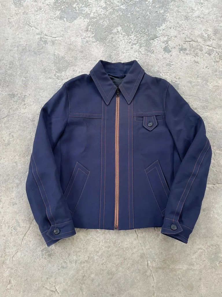 StreetFashion01's tweet image. PRADA Contrast Stitch Jacket (2015)