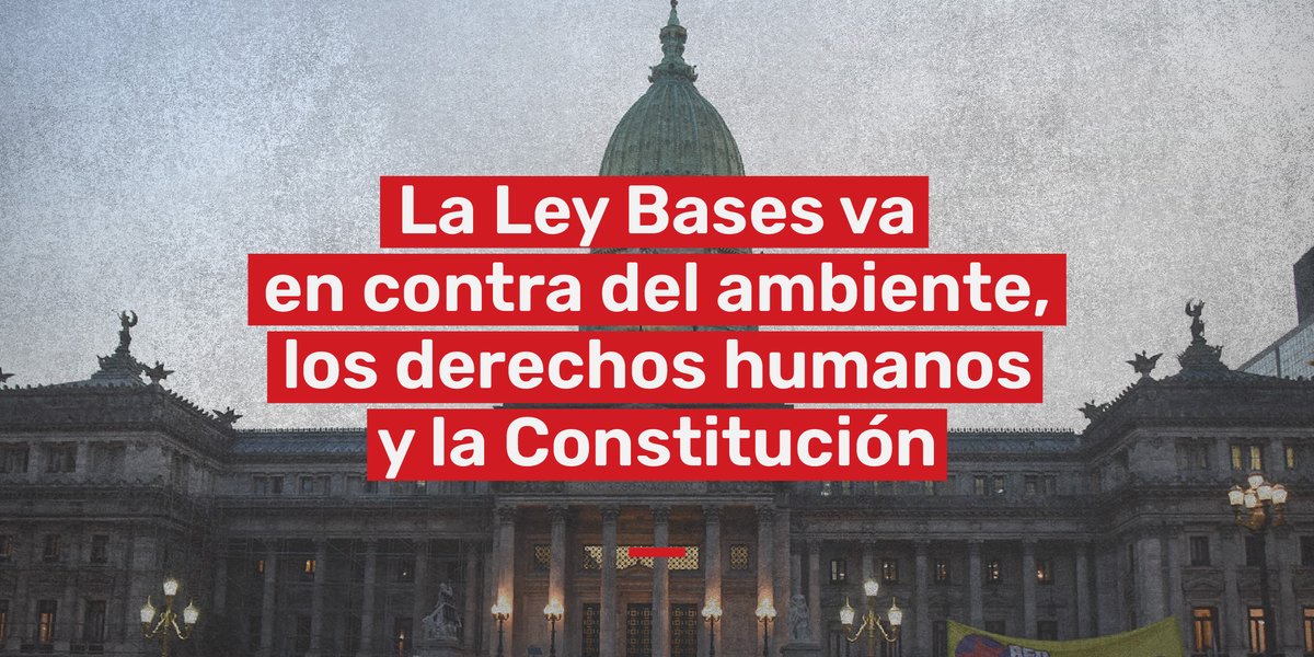 ⚠️Más de 100 organizaciones de la sociedad civil le solicitamos al <a href="/SenadoArgentina/">Senado Argentina</a> que rechace la #LeyBases ya que atenta contra la Constitución Nacional, la protección de los derechos humanos y del ambiente 🧵 

🔎Leé la carta completa farn.org.ar/pedimos-a-sena…