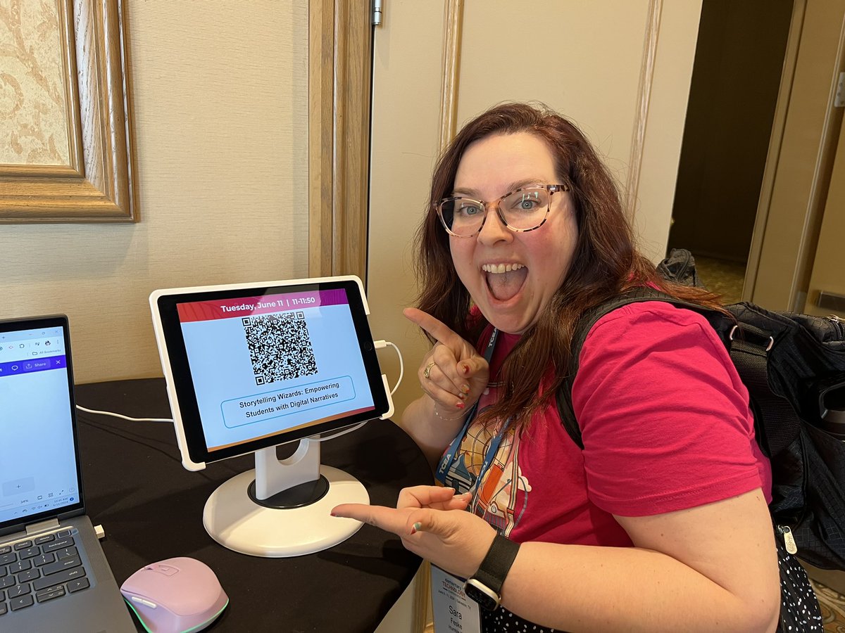 mbe_library's tweet photo. I did it!! Presented at my first state conference #ETC @TCEA My sessions Storytelling Wizards and Harnessing the Power of Choice Boards were both a success! #mbeisfamily
#WeAreTheLight #nextkidup
#theHumbleLibrarian
@HumbleISD @HumbleISD_MBE https://t.co/pjfFiINtU5