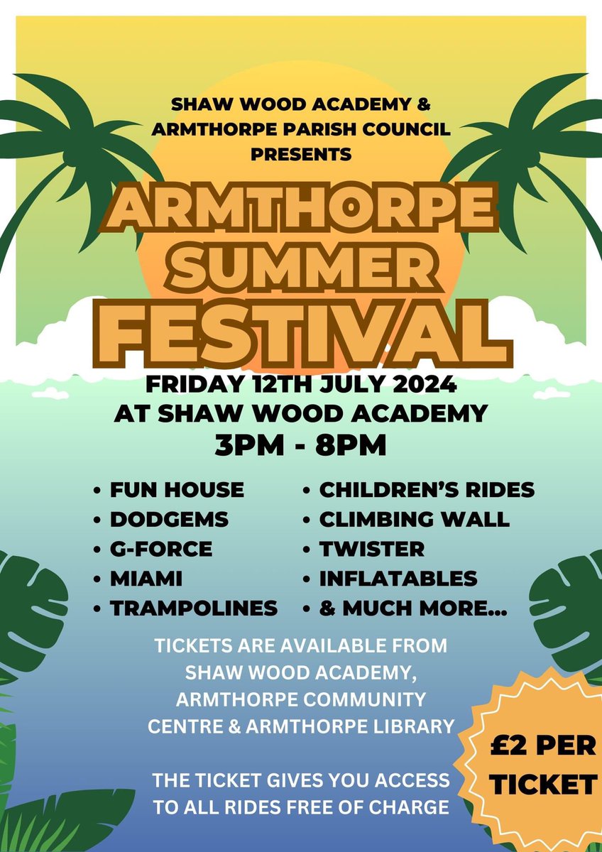 Tickets will be on sale from tomorrow 🎟

By purchasing a ticket you will get access to the Summer Festival and all rides free of charge.
