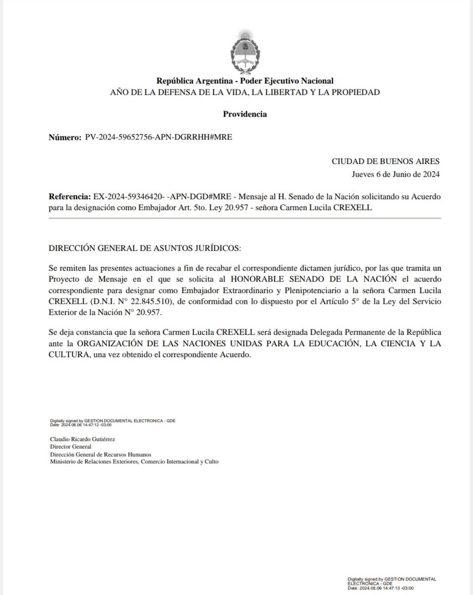 La senadora @LucilaCrexell es designada como embajadora ante UNESCO en Paris por el gobierno de Milei

Su voto es clave para la aprobación de la Ley Bases, y lo están comprando a cambio de un puestito en Francia

¿Entienden o les hacemos un dibujito?