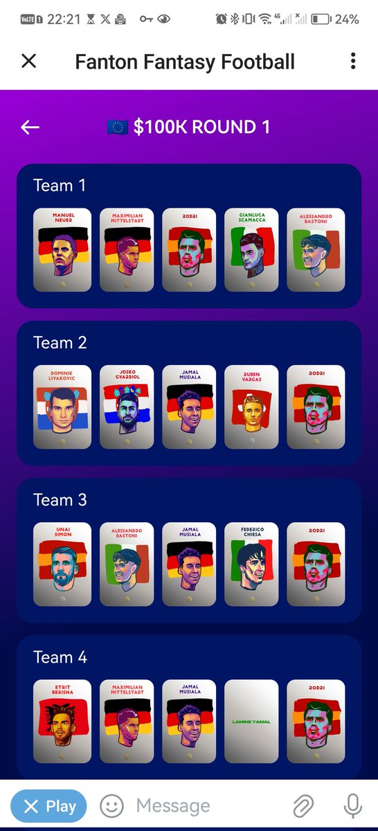 Baelblog's tweet photo. Some liniups in @FantasyFanton

#euro2024 I'm ready 🤟 https://t.co/4cIpPegCJJ