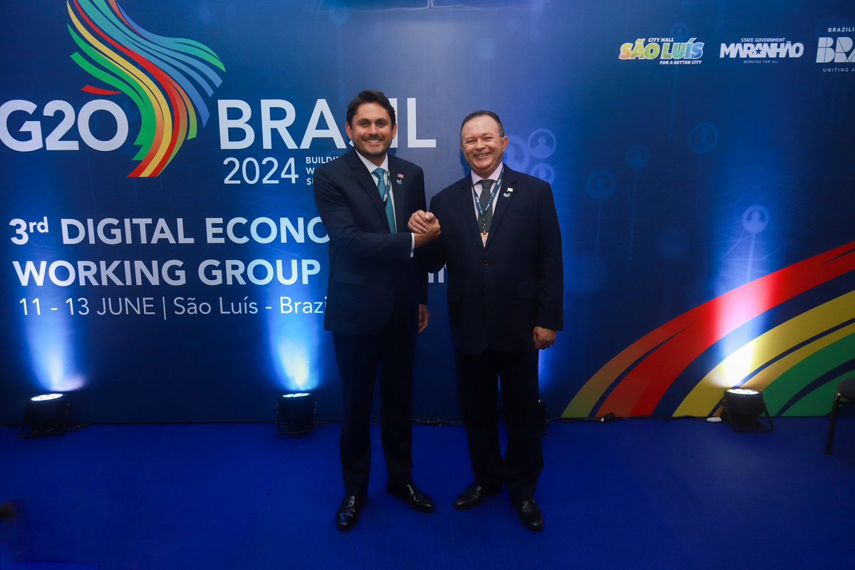 FelipeCCamarao's tweet photo. O Maranhão sedia a 3ª reunião do Grupo de Trabalho de Economia Digital do G20, liderada pelo ministro da Comunicação, @JuscelinoFilho, com a presença do governador @carlosbrandaoma. https://t.co/80lmAr30Wn