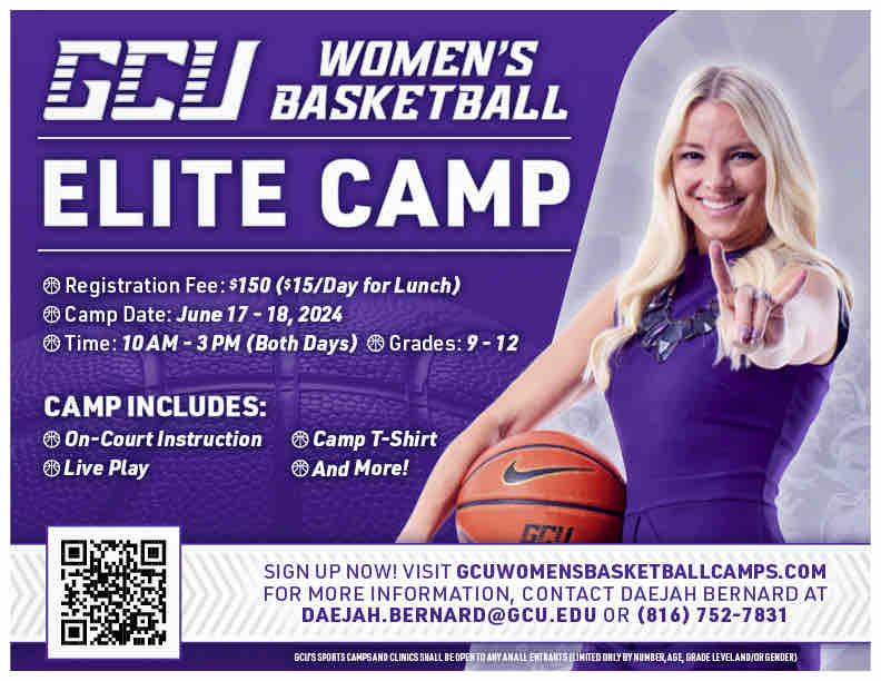 Elite Camp is coming next week!

Info &amp; Registration:
GCUWomensBasketballCamps.com