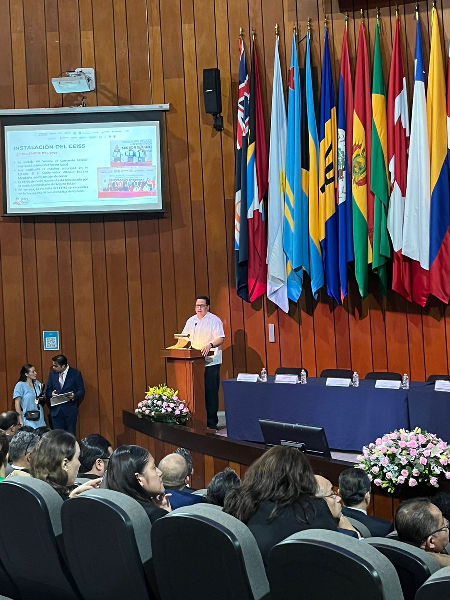 ssaludsonora's tweet photo. 🟠En la Cumbre Internacional del Comando Interinstitucional del Sector Salud, el Srio. de Salud, José Luis Alomía Zegarra, compartió la experiencia de éxito de Sonora en la prevención y control de Infecciones asociadas a atención en Salud y la resistencia antimicrobiana(1/2) https://t.co/Hh6slZ8JA7