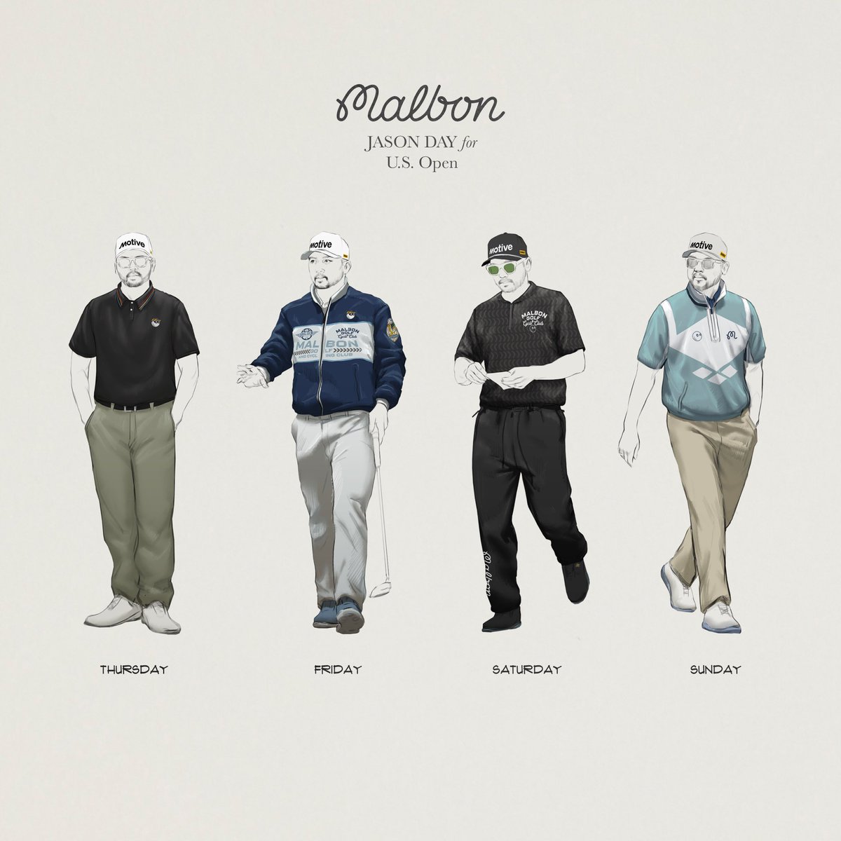malbongolf's tweet photo. Ahead of its launch, @JDayGolf previews Malbon Golf's upcoming Golf &amp; Cycle Collection this week at the US Open. https://t.co/tBkEJJDM5T