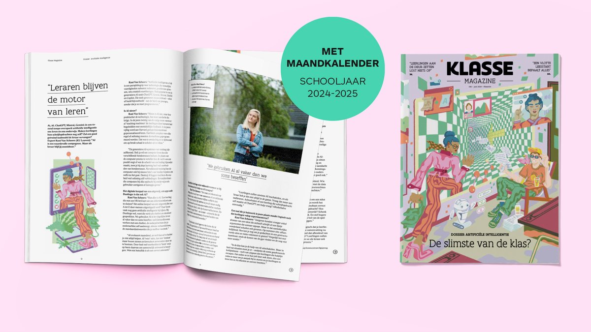 Klasse (@klasse_be) on Twitter photo ArtificiΓ«le intelligentie verovert de wereld, en dus ook ons onderwijs. Is de leraar voor de klas binnenkort al overbodig? Expert <a href="/RaniVanSchoors/">Rani Van Schoors</a> nuanceert. Directeur Evi koopt tijd met gedeeld leiderschap. En verder: interview met <a href="/DoediesZot/">Jacotte π§πͺπ³οΈβπ</a> over de superkracht van leraren.π¦Έ ArtificiΓ«le intelligentie verovert de wereld, en dus ook ons onderwijs. Is de leraar voor de klas binnenkort al overbodig? Expert <a href="/RaniVanSchoors/">Rani Van Schoors</a> nuanceert. Directeur Evi koopt tijd met gedeeld leiderschap. En verder: interview met <a href="/DoediesZot/">Jacotte π§πͺπ³οΈβπ</a> over de superkracht van leraren.π¦Έ
