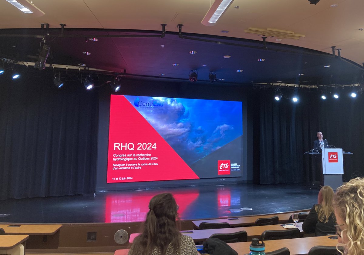 ArnalLouise's tweet photo. My 1st ever conference in French! 1er jour du Congrès sur la Recherche Hydrologique au Québec à l’ÉTS 💧 https://t.co/CzZav2ONC5