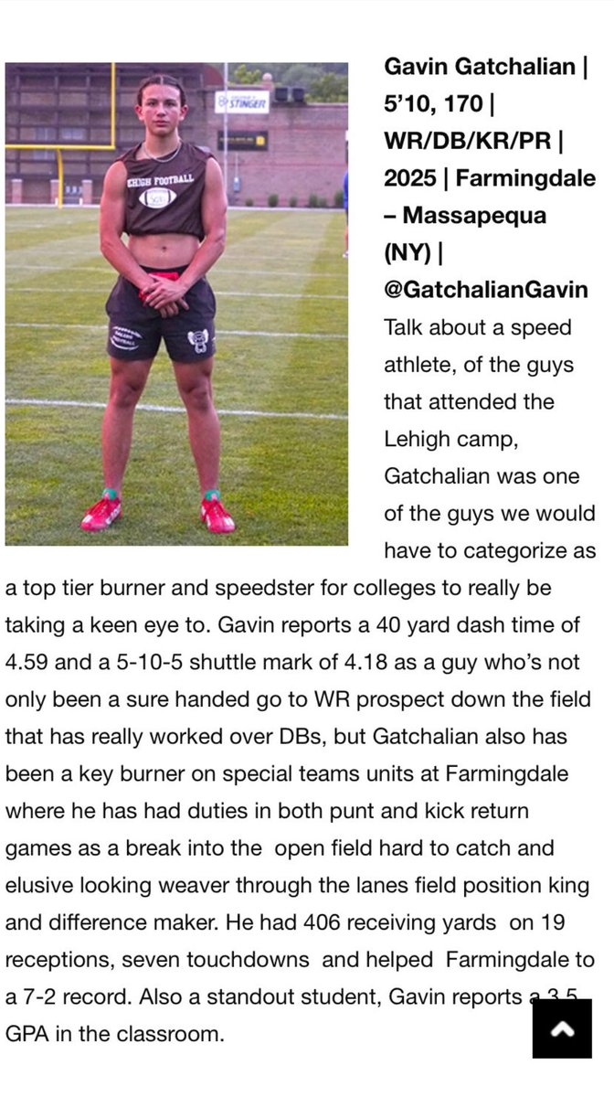 GatchalianGavin's tweet photo. Thank you @sixstarfootball for the write up! 4.18 5-10-5, a 4.59 40 yard dash and a 3.5 GPA! @Coach_Bick @jciotti11 @CoachColeman_7 @CoachDGallagher @CoachJGardner @Coach_IPace @stephenson_mcc @LIBLITZ @CoachLenahan @CoachGillins @JaredSmithFB @jciotti11 @CoachGilmer5 @maknight3 https://t.co/Uf7hL6LCUv