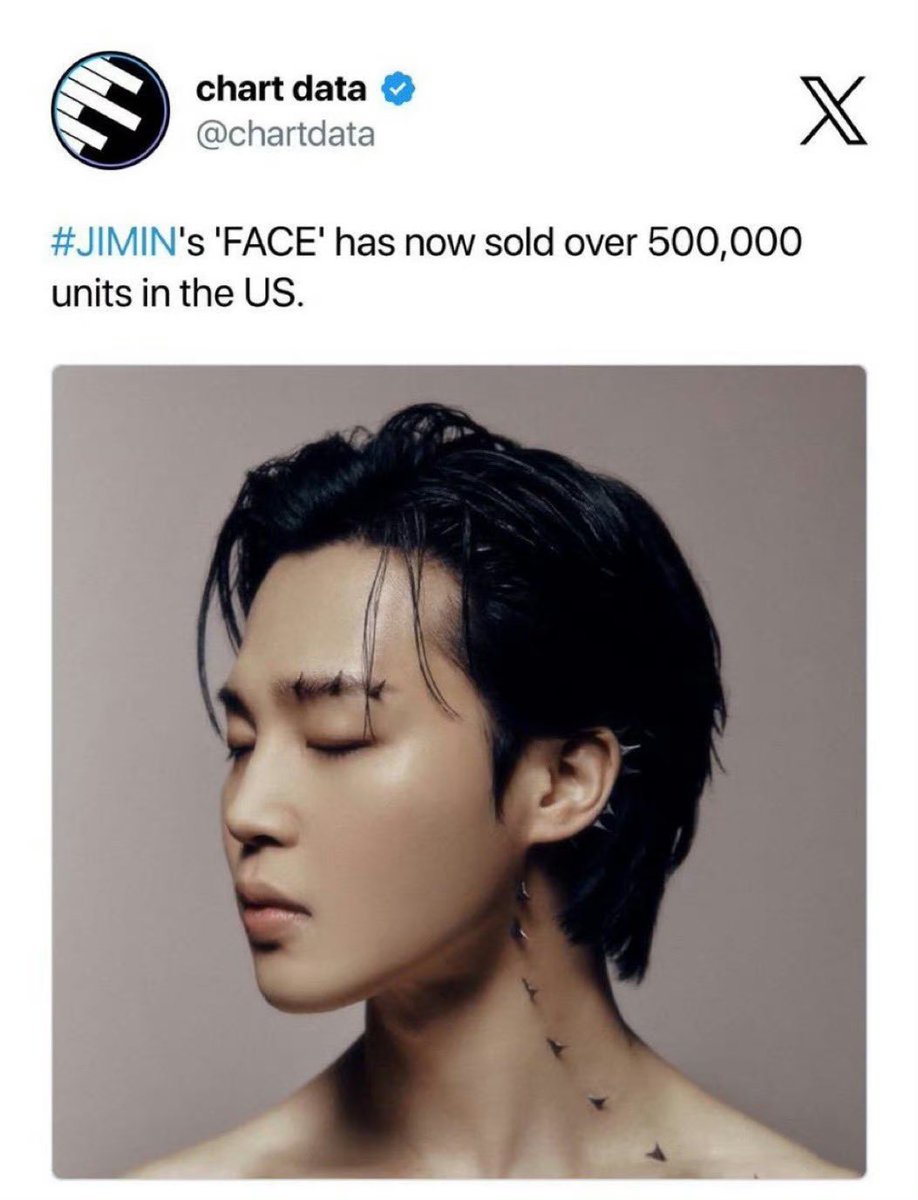 YK_12138's tweet photo. Hello @BIGHIT_MUSIC @bts_bighit,
   
"FACE" is now eligible for RIAA Gold certification for selling over 500K units in the United States.   

Kindly initiate the process so that the album can be certified as soon as possible, thank you. https://t.co/Cm0hDZudlM