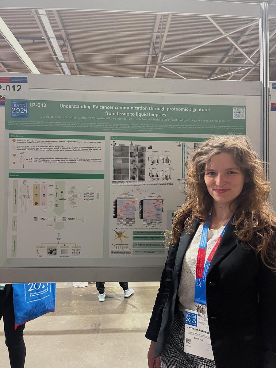 Cancer Biology & Epigenetics Group_IPO Porto (@gebc_ipoporto) on Twitter photo #EACR2024-Day2, our poster by Catarina Lourenço was presented today <a href="/IPOPorto/">IPO Porto</a> <a href="/GEBC_IPOPorto/">Cancer Biology & Epigenetics Group_IPO Porto</a> <a href="/ICBAS_UPorto/">Instituto de Ciências Biomédicas Abel Salazar UP</a> <a href="/RISEHealthPT/">RISE - Health Research Network</a> @ASPIC <a href="/EACRnews/">EACR</a> <a href="/UPorto/">Universidade Porto</a>
#extracellular_vesicles #bladder_cancer #proteomics #liquid_biopsies #epigenetics #EACR2024-Day2, our poster by Catarina Lourenço was presented today <a href="/IPOPorto/">IPO Porto</a> <a href="/GEBC_IPOPorto/">Cancer Biology & Epigenetics Group_IPO Porto</a> <a href="/ICBAS_UPorto/">Instituto de Ciências Biomédicas Abel Salazar UP</a> <a href="/RISEHealthPT/">RISE - Health Research Network</a> @ASPIC <a href="/EACRnews/">EACR</a> <a href="/UPorto/">Universidade Porto</a>
#extracellular_vesicles #bladder_cancer #proteomics #liquid_biopsies #epigenetics