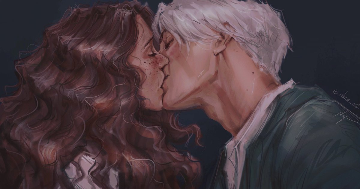 Draco gently kisses Hermione (Hogwarts and its dark corridors are with us again)

#dramione  #dracoxhermione  #hermionegranger  #dracomalfoy   #hogwarts