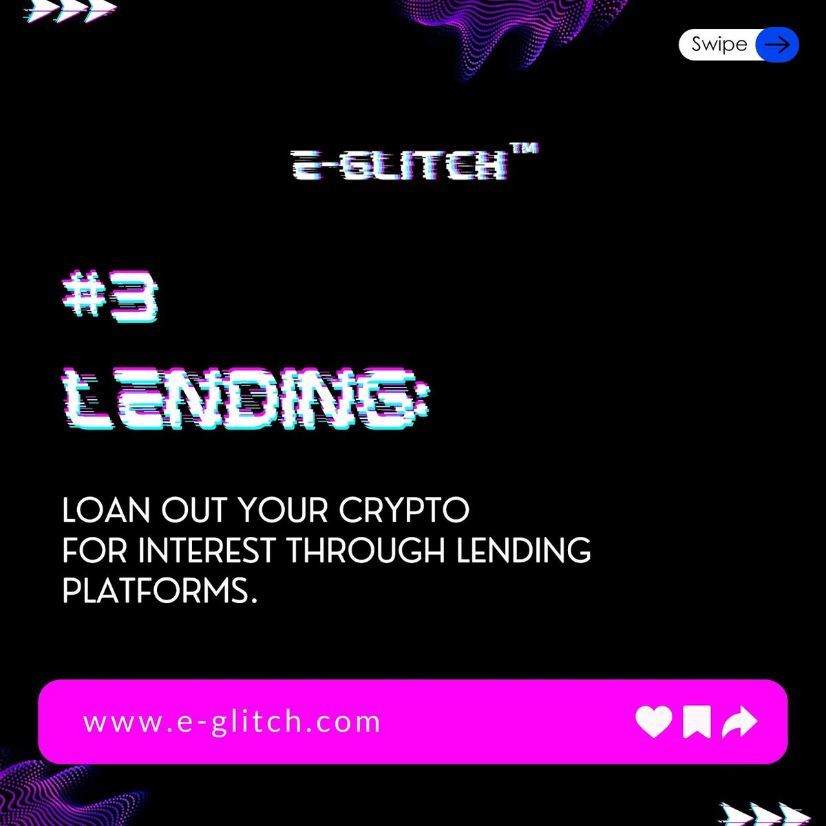EGlitchOfficial's tweet photo. Unlock the potential of your crypto  Earn in 9 unique ways, from staking and yield farming to NFT creation and trading. 

Explore lending, mining, airdrops, masternodes, and dividends to grow your digital assets. 

Dive into the future of finance and start earning today.
.
👉 https://t.co/zizJtpidXd
.
#cryptocurrency #crypto #bitcoin #ethereum #blockchain #digitalcurrency