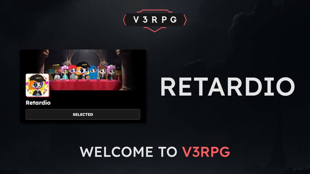 v3rpg's tweet photo. We have just onboarded our first NFT community - welcome @retardiosolana to v3RPG! 🤡

Community members can create and play Retardio inspired AI adventures, while earning $RETARDIO 🤑

Want to learn more? Check the thread for the full breakdown 👇 https://t.co/PTdlnamIc6