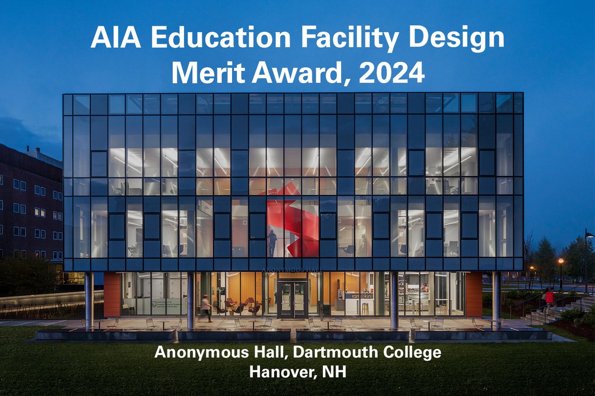 LeersWeinzapfel's tweet image. We are honored to announce that Anonymous Hall, @dartmouth received the Merit Award for @AIANational Education Facility Design Award, 2024

“The design team made great use of the existing structure to create an entirely new building.” -Jury Comment

aia.org/design-excelle…