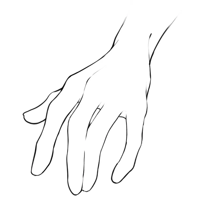 こういう細かく見れば全然正しくもないけどそれっぽく見える手がすらすら描けるようになってかなり楽 