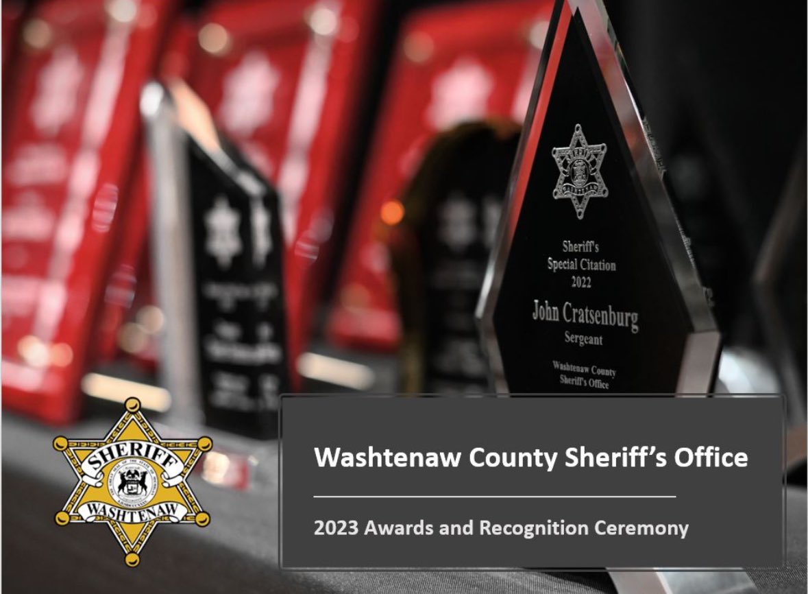 Today we honor the women and men  who make the Washtenaw County Sheriff’s Office a special place. For the first time, we will live stream a portion of the WCSO Awards Ceremony. Today at 5:00 you can watch live on Facebook.