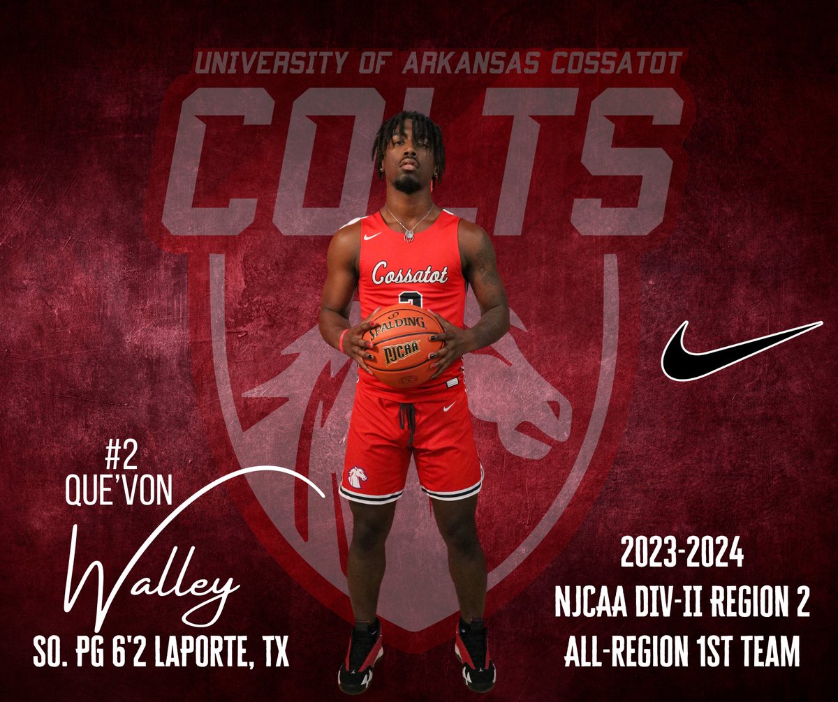 UA Cossatot Men's Basketball (@colts_mbb) on Twitter photo 4 Year Coaches Still Available!!!
Que’von Walley HT: 6’2 WT: 195
GP - 26
PTS/G - 15.9
FG% - 39.2
3PT% - 28.6
FT% - 75.3
REB/G - 4.1
A/G - 3.7
Years Remaining: 2 Years
Cell# (832) 470-0572
Email: quevonwalley@yahoo.com
Film vs. North Arkansas College
youtube.com/live/E48ZbtHPe… 4 Year Coaches Still Available!!!
Que’von Walley HT: 6’2 WT: 195
GP - 26
PTS/G - 15.9
FG% - 39.2
3PT% - 28.6
FT% - 75.3
REB/G - 4.1
A/G - 3.7
Years Remaining: 2 Years
Cell# (832) 470-0572
Email: quevonwalley@yahoo.com
Film vs. North Arkansas College
youtube.com/live/E48ZbtHPe…