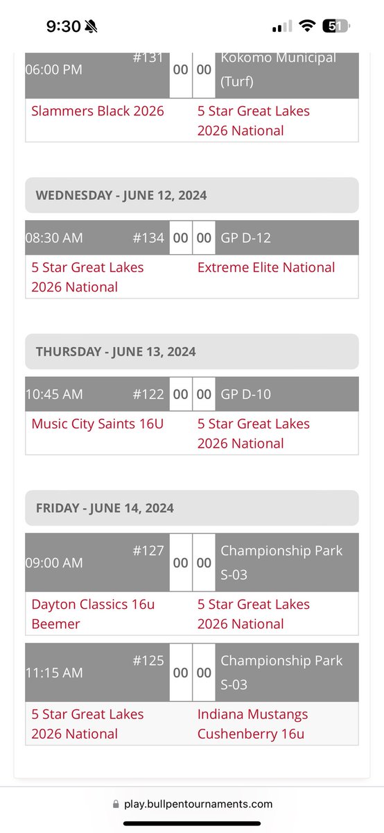 Here’s my schedule for the MPL. I will be pitching against Slammers Black 2026