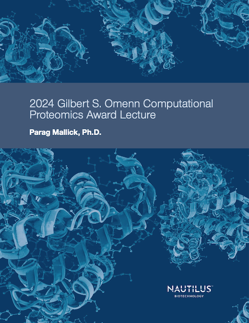 NautilusBio's tweet photo. Our Co-Founder and Chief Scientist @paragmallick recently gave the Gilbert S. Omenn Computational Proteomics Award Lecture at @us_hupo 2024. To share his vision for the future of the field, we've packaged his insights into a handy new booklet that #proteomics experts and leaders can be on the lookout for soon.

If you haven’t received yours, please let us know and we'll send you a copy!

#UnleashTheProteome #ProteomicsRevolution #SingleMolecule #MassSpec #TeamMassSpec #Biotech
