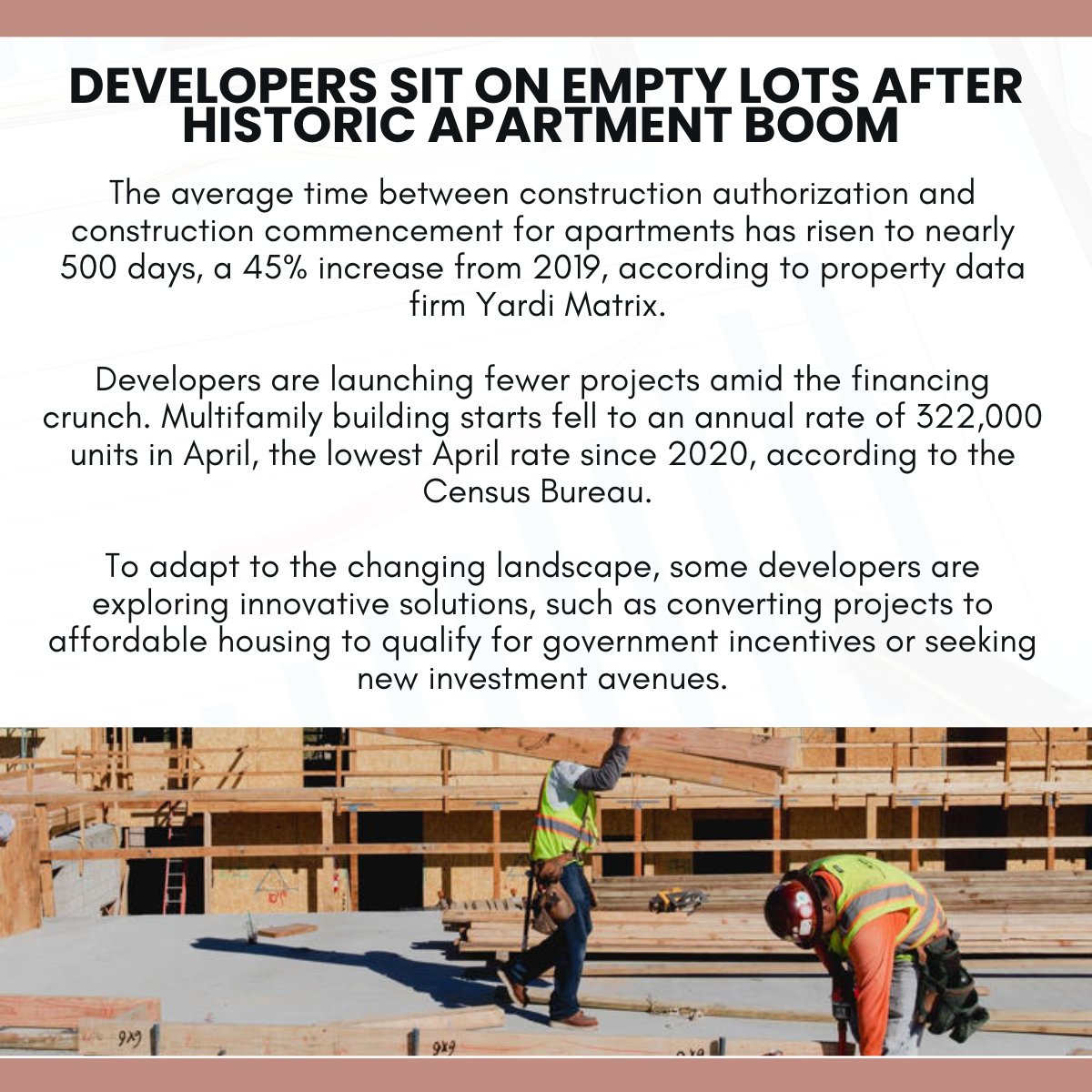 Jwmullensummer's tweet photo. Despite a historic apartment construction boom, developers across the U.S. are facing significant challenges in bringing their projects to fruition. https://t.co/nSf7nDr86q https://t.co/FoJAnqna6Y