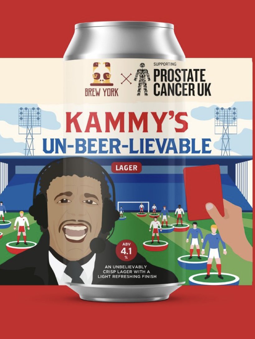 chris_kammy's tweet photo. I will be at the Handley Tap in Osbaldwick in York for the England v Slovenia match on Tuesday the 25th June from 6pm ⚽️ Kick Off is at 8pm. All of the £10 entrance fee will go to @ProstateUK & included in your tenner 🥳you get a pint of Kammy’s Un-beer-lievable Lager (or for the non drinkers a soft drink) 🍺 it will be a great evening & we will definitely raise a nice few quid for @ProstateUK