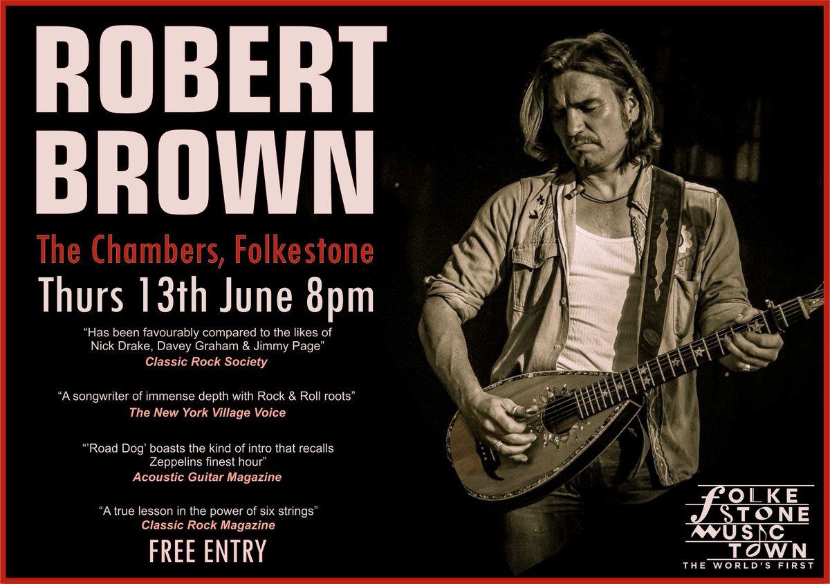 This Thursday at The Chambers in Folkestone, the return for the first time in 4 years, of Robert Brown of 'Smouldering Son'.
#folkestonemusictown
#supportlivemusicvenues
#supportlivemusicians
FREE ENTRY &amp; stage from 8pm